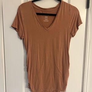 Pretty brown fitted maternity shirt